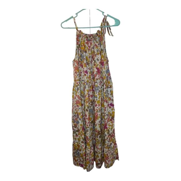 World Market Sleeveless Tie-Neck Flowing Maxi Floral Dress Size S/M - Picture 1 of 5